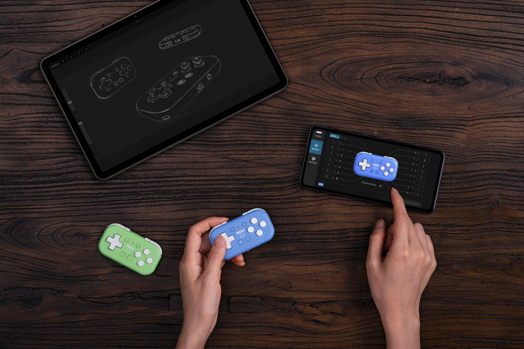 8Bitdo Micro Bluetooth Gamepad, blå, Switch / Android / Raspberry Pi