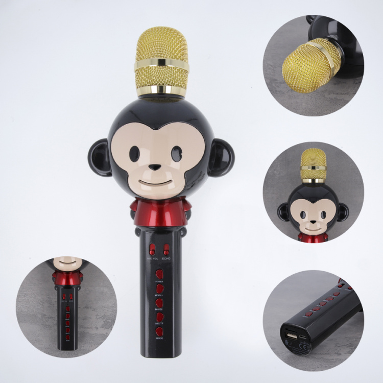 Maxlife Animal MX-100 - Bluetooth-karaokemikrofon med innebygd høyttaler, svart Maxlife Animal MX-100 - Bluetooth-karaokemikrofon med innebygd høyttaler, svart