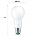 Philips LED E27 Normal 4W (60W) Frost Dimbar 840lm 2700K Energiklasse A Philips LED E27 Normal 4W (60W) Frost Dimbar 840lm 2700K Energiklasse A