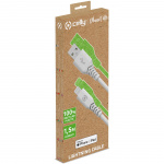 Celly Planet USB-A - Lightning-kabel 1,5 m laget av 100 % resirkulert plast Hvit