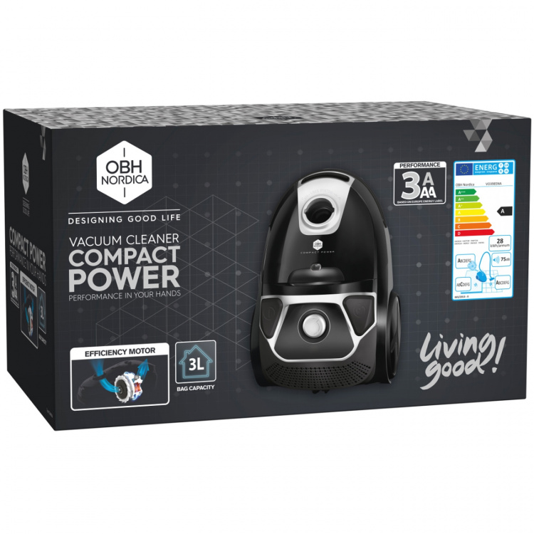 OBH Nordica Støvsuger Kompakt støvsugerpose 750 W VO3985NA OBH Nordica Støvsuger Kompakt støvsugerpose 750 W VO3985NA