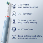 Oral B Elektrisk tannbørste Pro3 Blue + ekstra refill