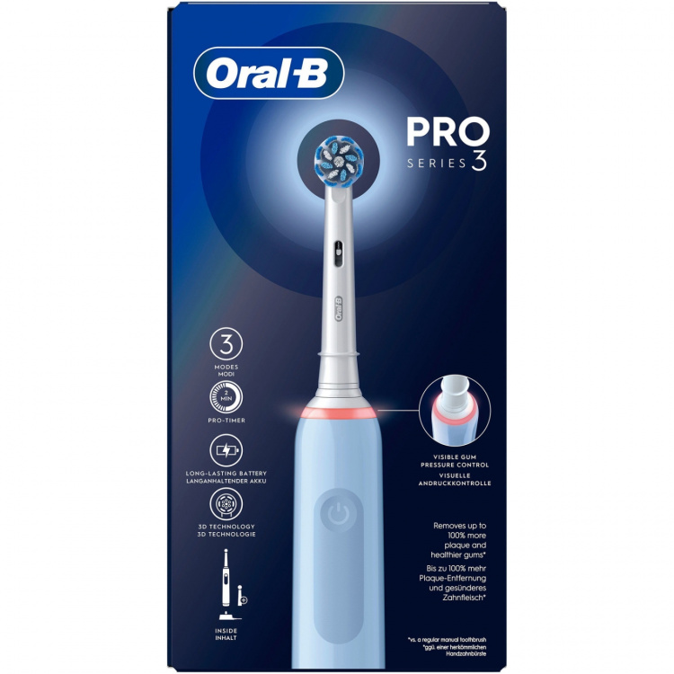 Oral B Elektrisk tannbørste Pro3 Blue + ekstra refill