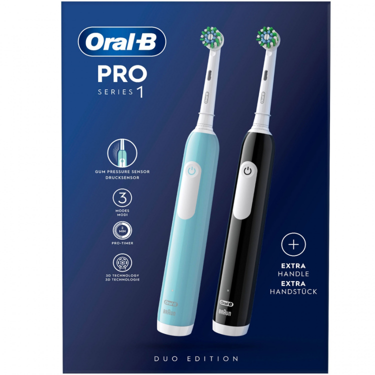 Oral B Elektrisk tannbørste Pro1 Duo Svart / Turkis