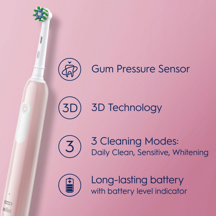 Oral B Elektrisk tannbørste Pro1 Pink + ekstra refill