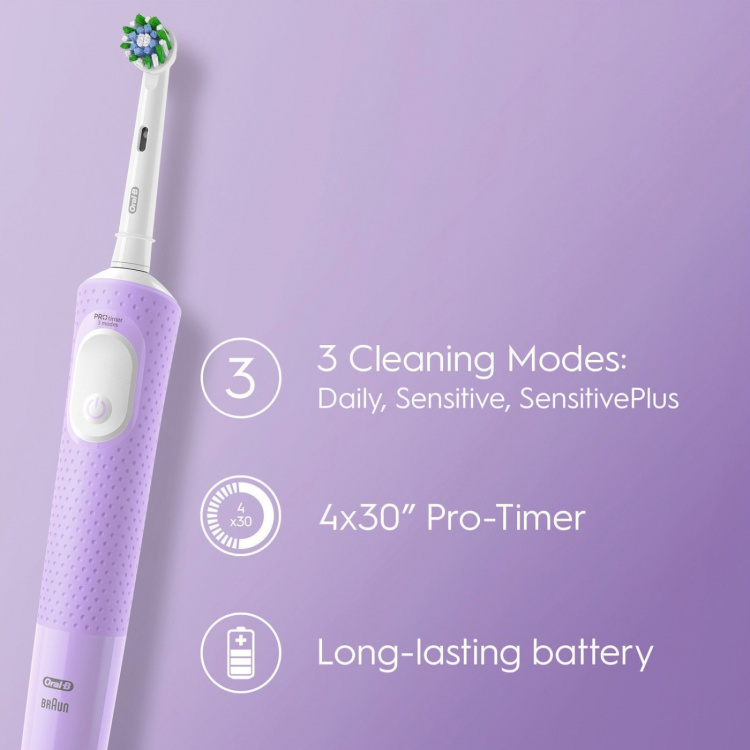 Oral B Vitality Pro elektrisk tannbørste Lilac CA HBOX