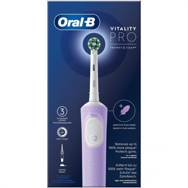 Oral B Vitality Pro elektrisk tannbørste Lilac CA HBOX