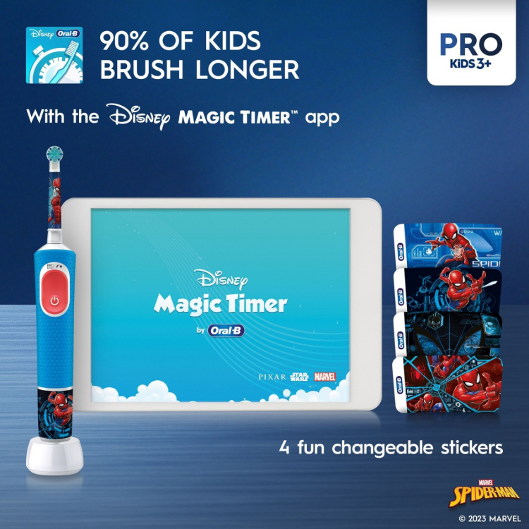Oral B Vitality Pro Kids Spiderman HBOX elektrisk tannbørste Oral B Vitality Pro Kids Spiderman HBOX elektrisk tannbørste