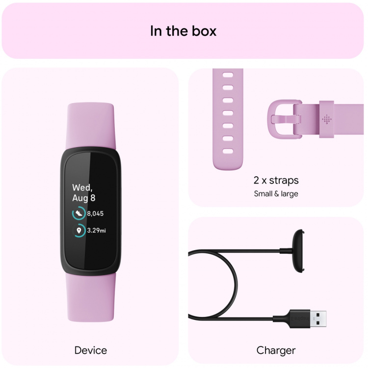 Fitbit Inspire 3, svart/lilla Bliss