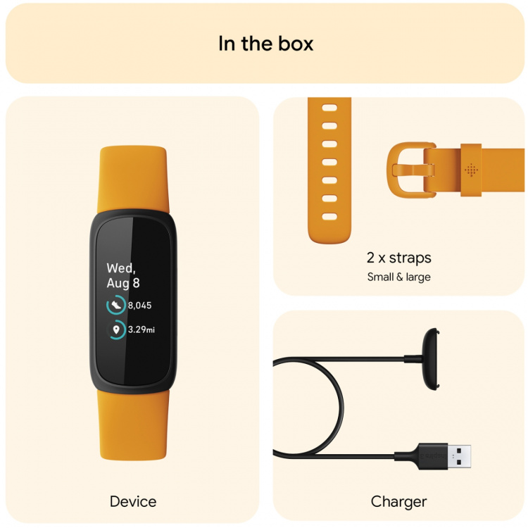 Fitbit Inspire 3, svart/morgenglød