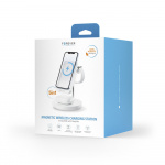 Forever MACS-100 - 5-i-1 trådløs ladestasjon med bærbar Qi Powerbank 5000 mAh, hvit Forever MACS-100 - 5-i-1 trådløs ladestasjon med bærbar Qi Powerbank 5000 mAh, hvit