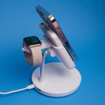 Forever MACS-100 - 5-i-1 trådløs ladestasjon med bærbar Qi Powerbank 5000 mAh, hvit Forever MACS-100 - 5-i-1 trådløs ladestasjon med bærbar Qi Powerbank 5000 mAh, hvit