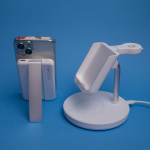 Forever MACS-100 - 5-i-1 trådløs ladestasjon med bærbar Qi Powerbank 5000 mAh, hvit Forever MACS-100 - 5-i-1 trådløs ladestasjon med bærbar Qi Powerbank 5000 mAh, hvit