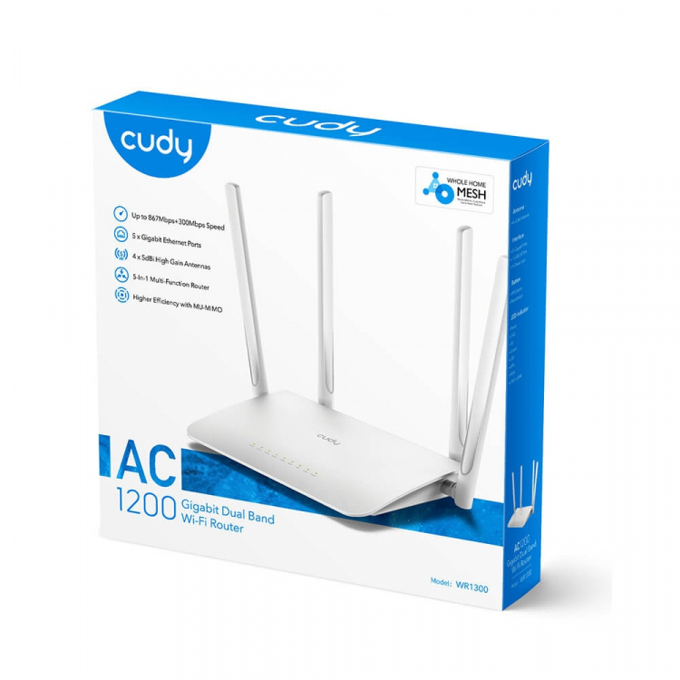 CUDY Wi-Fi Router WR1300 AC1200 Gigabit Mesh CUDY Wi-Fi Router WR1300 AC1200 Gigabit Mesh