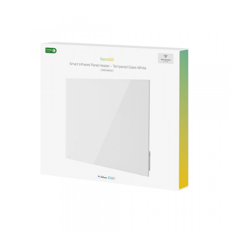 Hombli Smart Infrared Heater Glass Panel 400w White Hombli Smart Infrared Heater Glass Panel 400w White