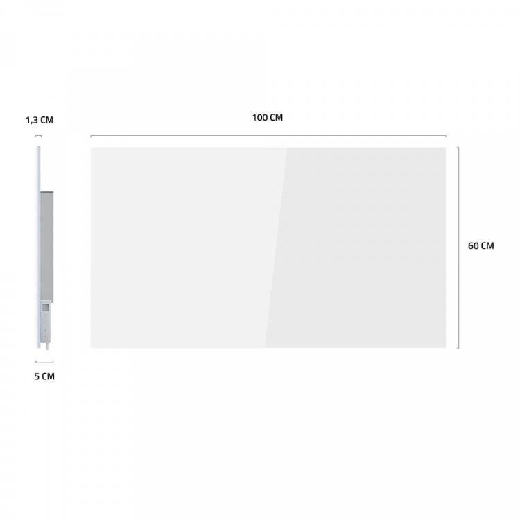 Hombli Smart Infrarød Varmer Glasspanel 600w Hvit