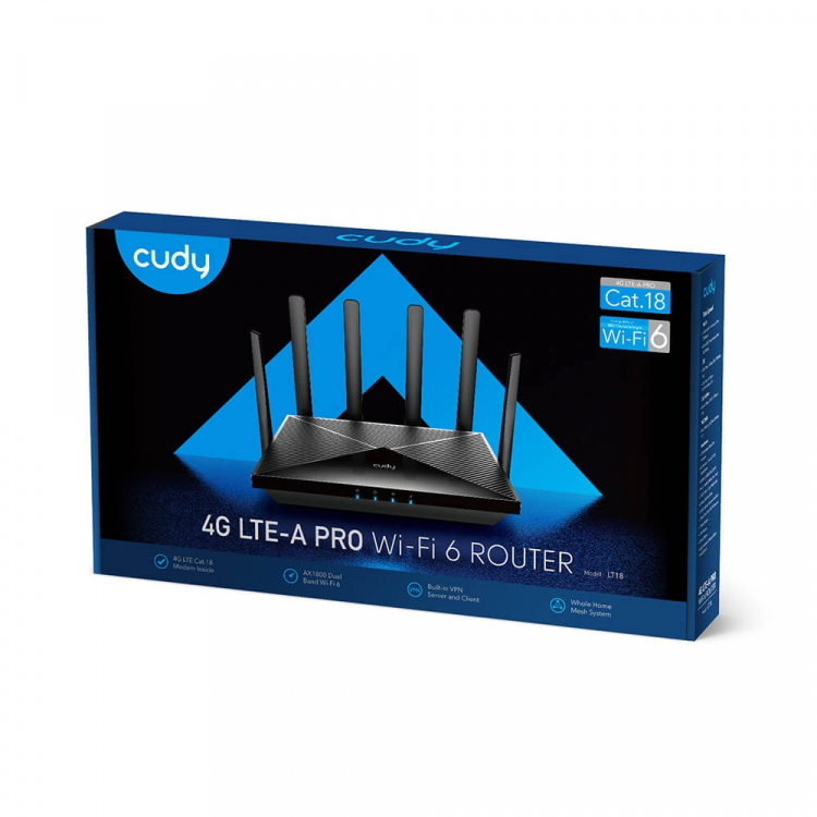 CUDY 4G Router LT18 Cat 18 AX1800 Gigabit Dual-SIM