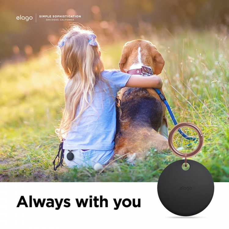 Elago Deksel med nøkkelring for AirTag Svart