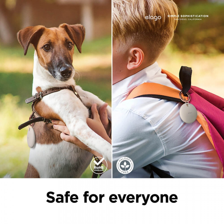 Elago Deksel med nøkkelring for AirTag Lysegrå