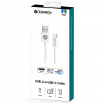 Champion USB-A til USB-C-kabel 2 m hvit Champion USB-A til USB-C-kabel 2 m hvit