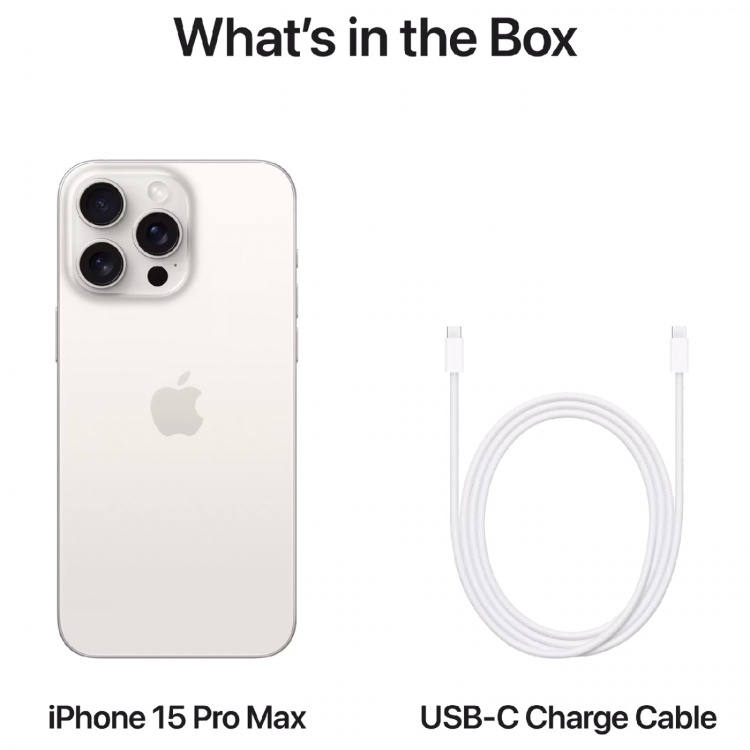 Apple iPhone 15 Pro Max 256 GB hvit titan Apple iPhone 15 Pro Max 256 GB hvit titan