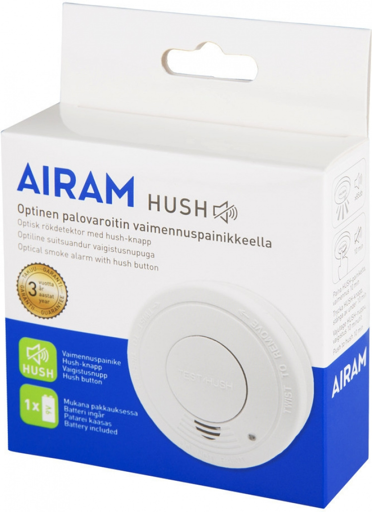 AIRAM KD-127A Optisk brannalarm med lydløshetsknapp