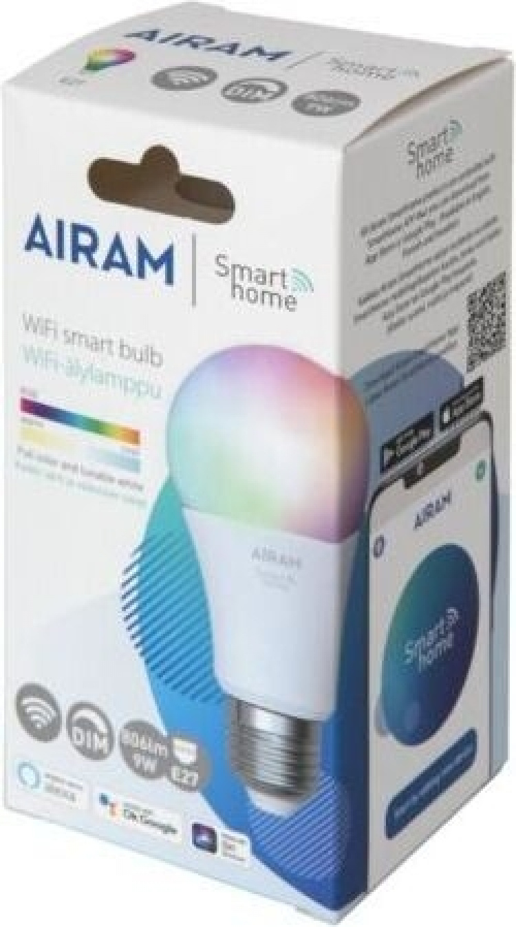 AIRAM SmartHome Smart Lamp, E27, Opal, 806 lm, RGBW, WiFi