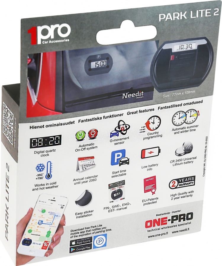 Needit Park Lite 2 Automatisk parkeringsskive, svart Needit Park Lite 2 Automatisk parkeringsskive, svart