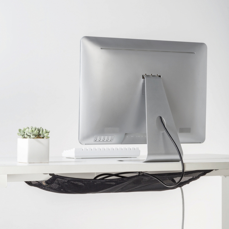 LogiLink Kabelnett for skrivebord 69x34 cm, svart