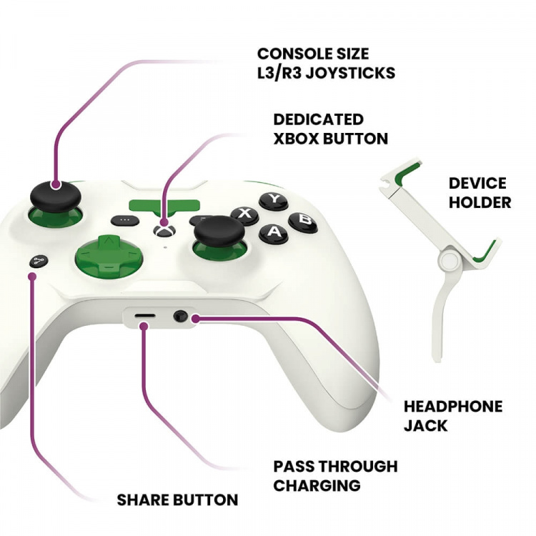 RIOTPWR Gaming Controller iOS Xbox Pro Cloud-baseret Hvit