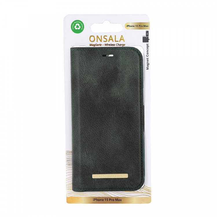 Onsala Mobildeksel Eco 2 Kortrom MagSeries Mørkegrønn - iPhone 15 Pro Max Onsala Mobildeksel Eco 2 Kortrom MagSeries Mørkegrønn - iPhone 15 Pro Max