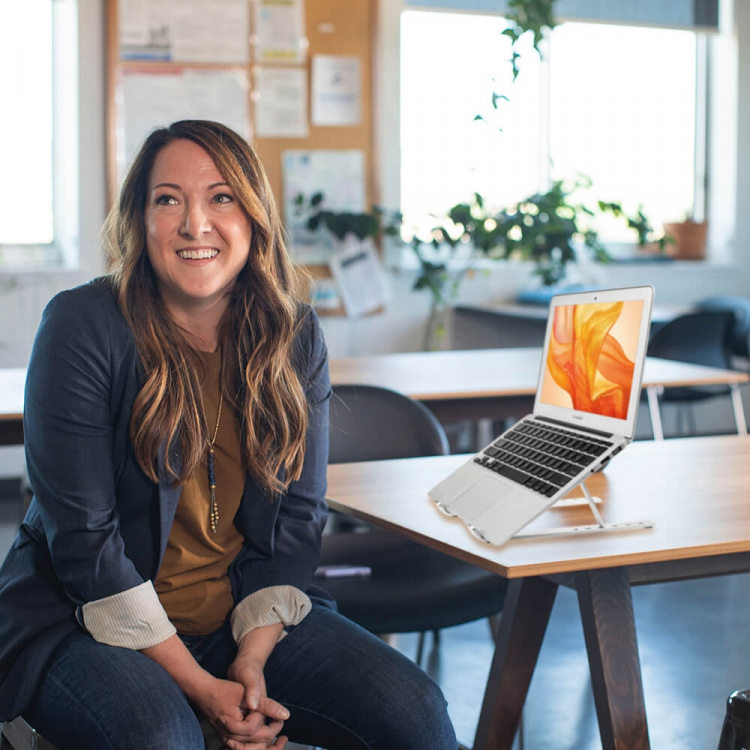 Desire2 Sammenleggbart Bærbart PC-stativ X-format Aluminium Sølv