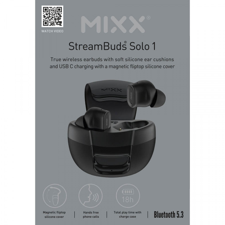 MIXX Hodetelefon Solo 1 In-Ear TWS Svart MIXX Hodetelefon Solo 1 In-Ear TWS Svart
