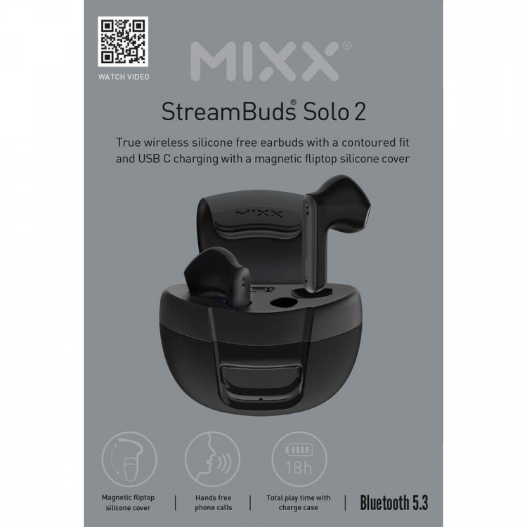 MIXX Hodetelefon Solo 2 In-Ear TWS Svart