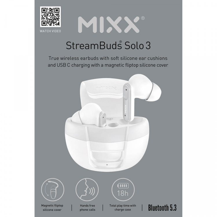 MIXX Hodetelefon Solo 3 In-Ear TWS Hvit