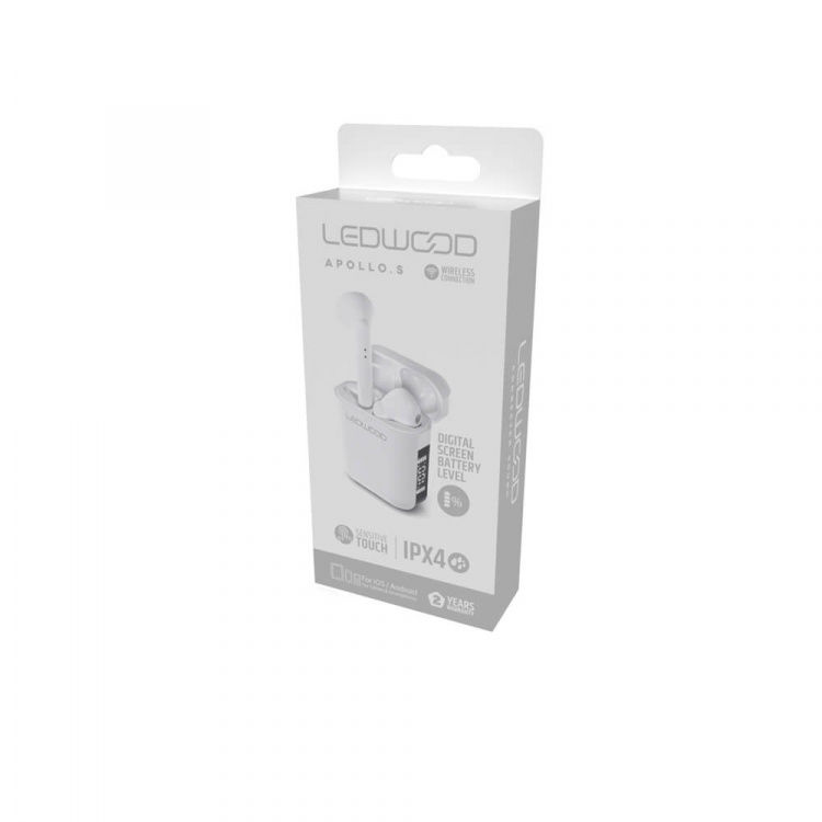 LEDWOOD Hodetelefon Apollo TWS True Wireless In-Ear Hvit Mic