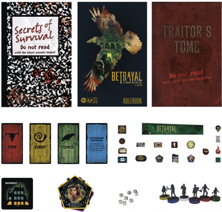 Hasbro Avalon Hill Betrayal at House on the Hill 3. utgave brettspill, EN