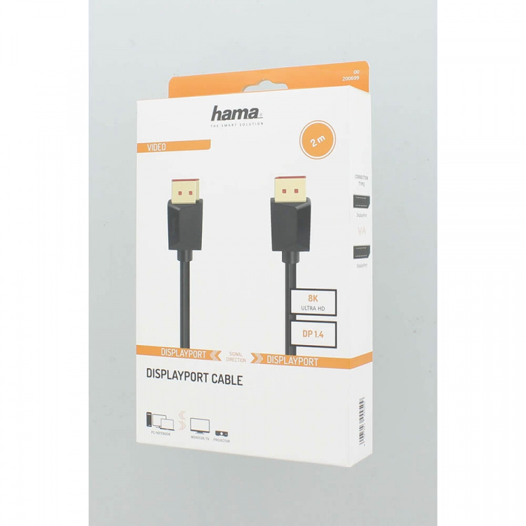 Hama DisplayPort-kabel, DP 1.4, Ultra-HD 8K, 2.00 m