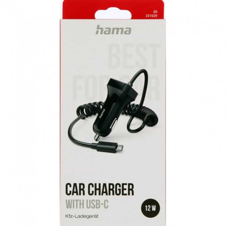 Hama Billader USB-C 12W Svart Hama Billader USB-C 12W Svart