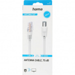 Hama Antennekabel 75dB Koaxialkontakt til RJ45-kontakt Hvit 2,5m