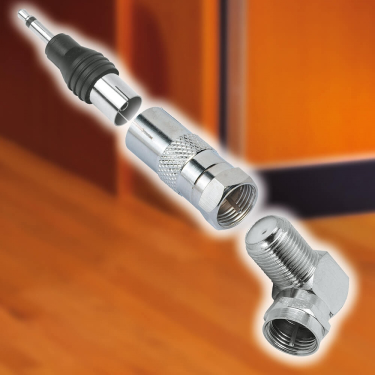 Hama SAT-mottager Adapter F-uttak Hann- Coax Hunn