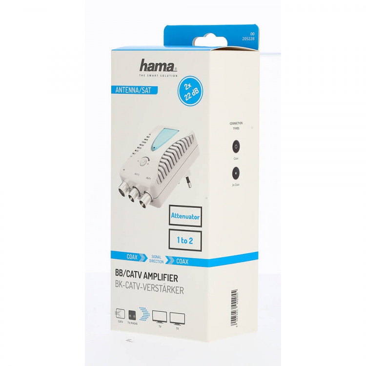 Hama Antenneforsterker 2x 22dB Justerbar