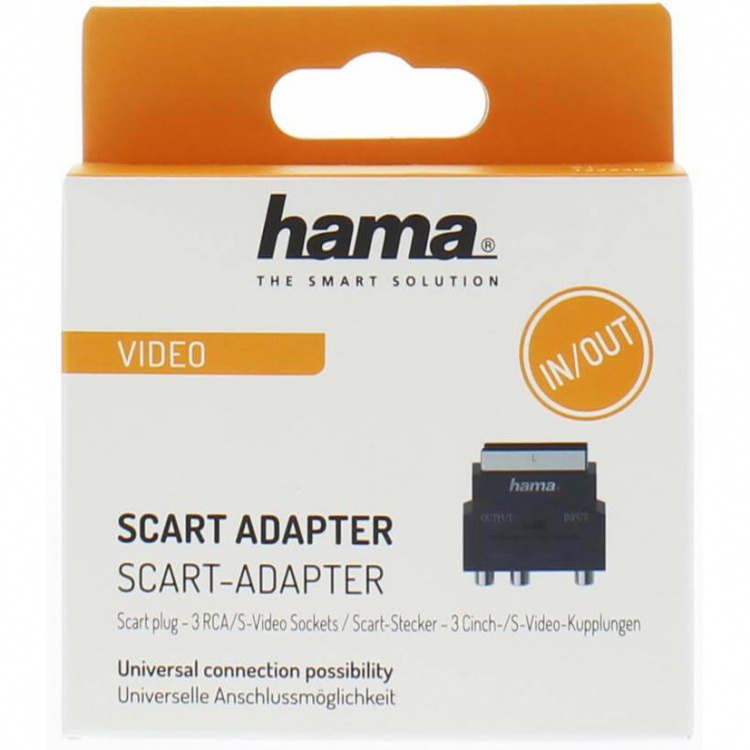 HAMA Adapter 3xRCA Och S-Video Scart Hane-Hona Svart