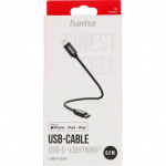 Hama Ladekabel USB-C - Lightning 0.2 m Svart