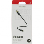 Hama Ladekabel USB-C till USB-C 0.2m Svart Hama Ladekabel USB-C till USB-C 0.2m Svart