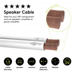 Goobay Høyttalerkabel hvit CU 25 m spole, tverrsnitt 2 x 1,5 mm² Goobay Høyttalerkabel hvit CU 25 m spole, tverrsnitt 2 x 1,5 mm²