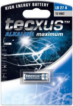 tecxus LR27/A27 batteri, 1 st. blister alkaliskt manganbatteri, 12 V