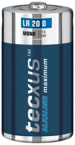 tecxus LR20/D (Mono) batteri, 2 stk. blister alkalisk manganbatteri, 1,5 V