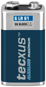 tecxus 6LR61/6LP3146/9 V Block-batteri, 1 stk. blisterpakning alkalisk manganbatteri, 9 V
