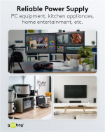 Goobay Strømskinne, 6 stikkontakter, 5 m, svart 6 x sikkerhetsuttak Goobay Strømskinne, 6 stikkontakter, 5 m, svart 6 x sikkerhetsuttak